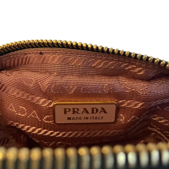 Authentic Prada Bow Pouch Black w/ Gold Hardware Zipper Closure Key Cles Pouch - Picture 10 of 11